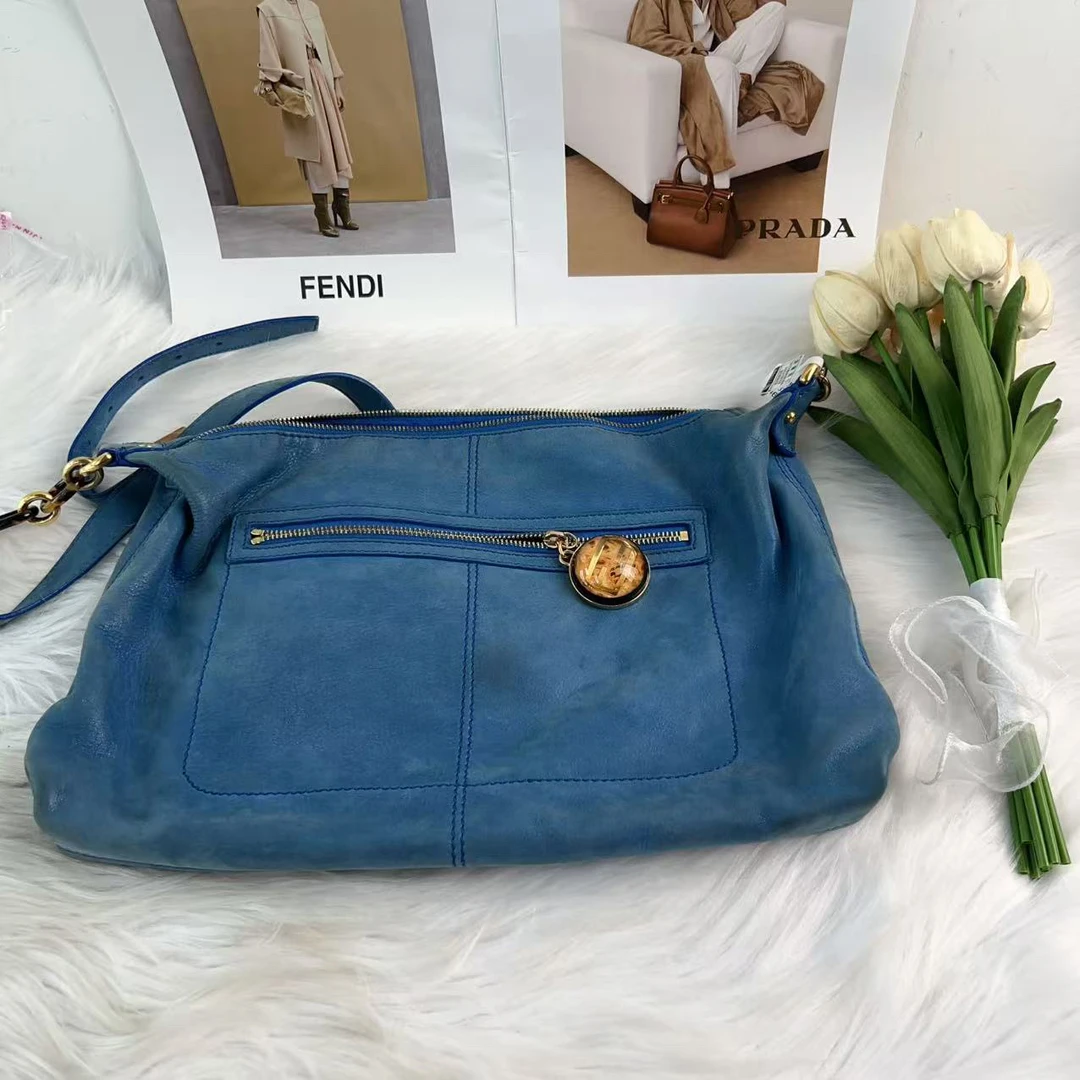 95新 FENDI/芬迪 芬迪百搭款蓝色托特