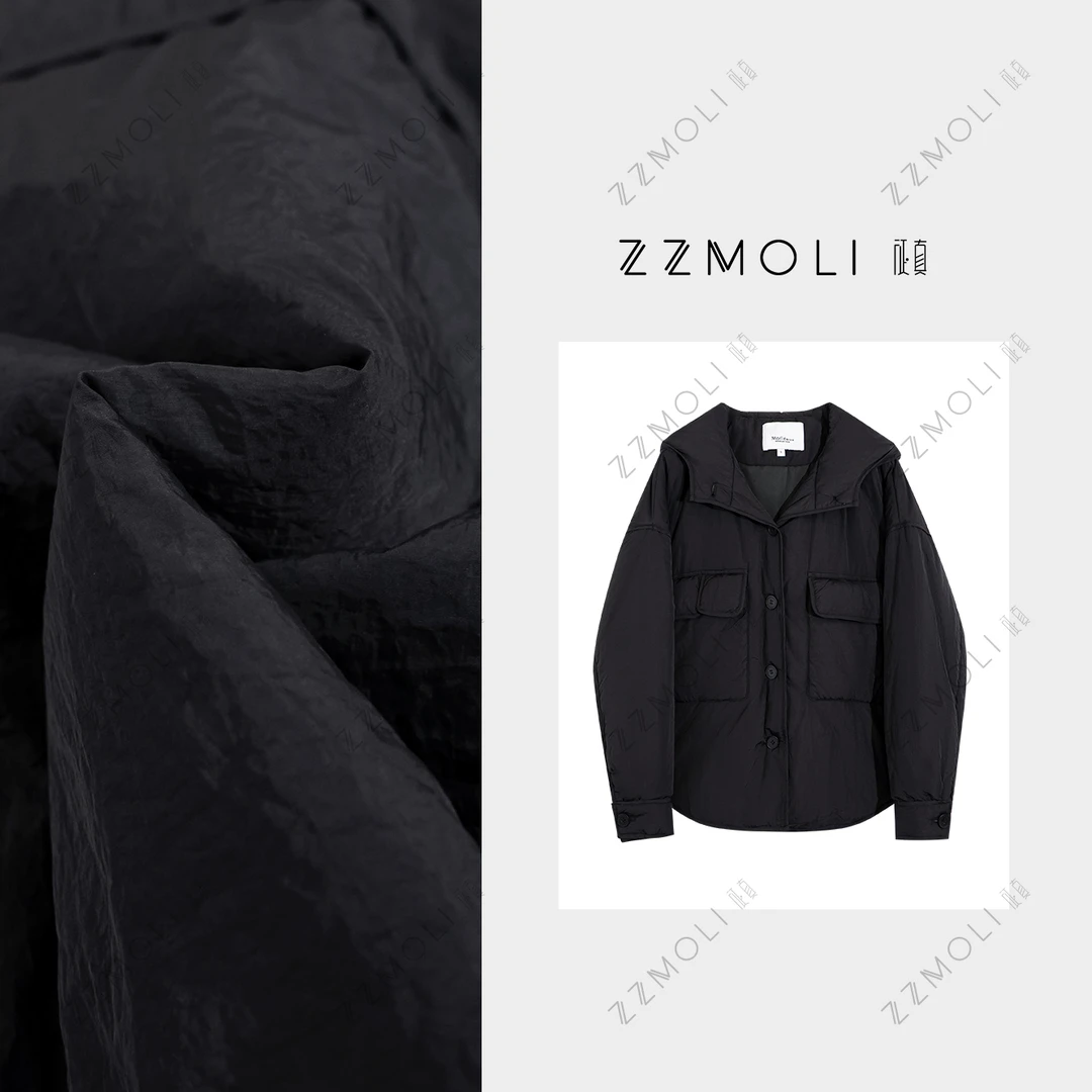 ZZMOLI韩系“暖棉被”轻薄夹棉衬衫女款大口袋慵懒连帽衬衣ZBY36693
