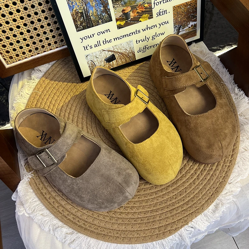 一字扣带玛丽珍鞋女2025春季新款百搭学院风厚底松糕软底勃肯单鞋