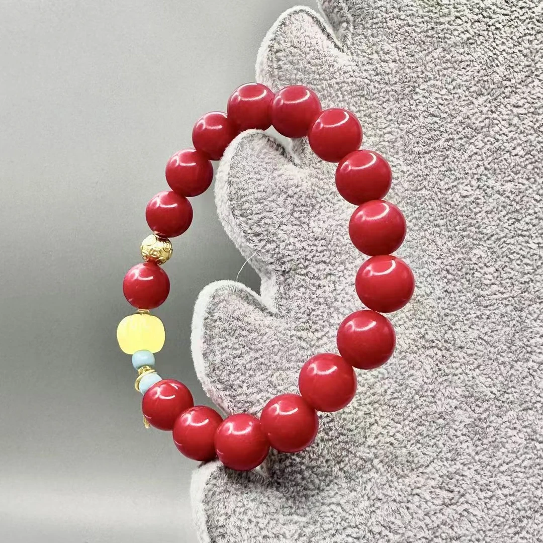 【印合文玩】12MM赤玉菩提搭配南瓜顶珠手串2117