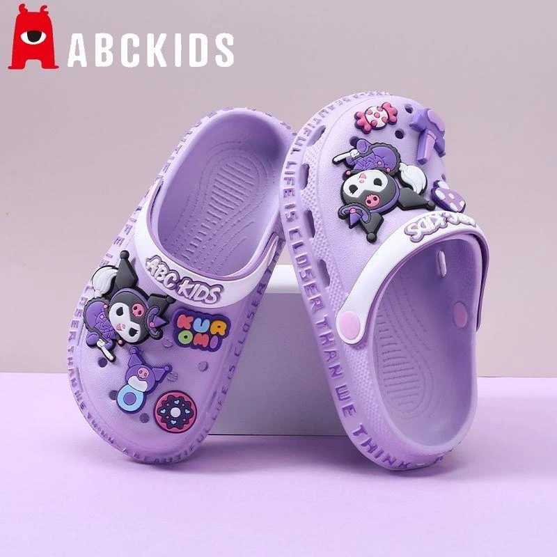 Abckids库洛米儿童洞洞鞋女童夏季新款防滑eva软底拖鞋宝宝中大童