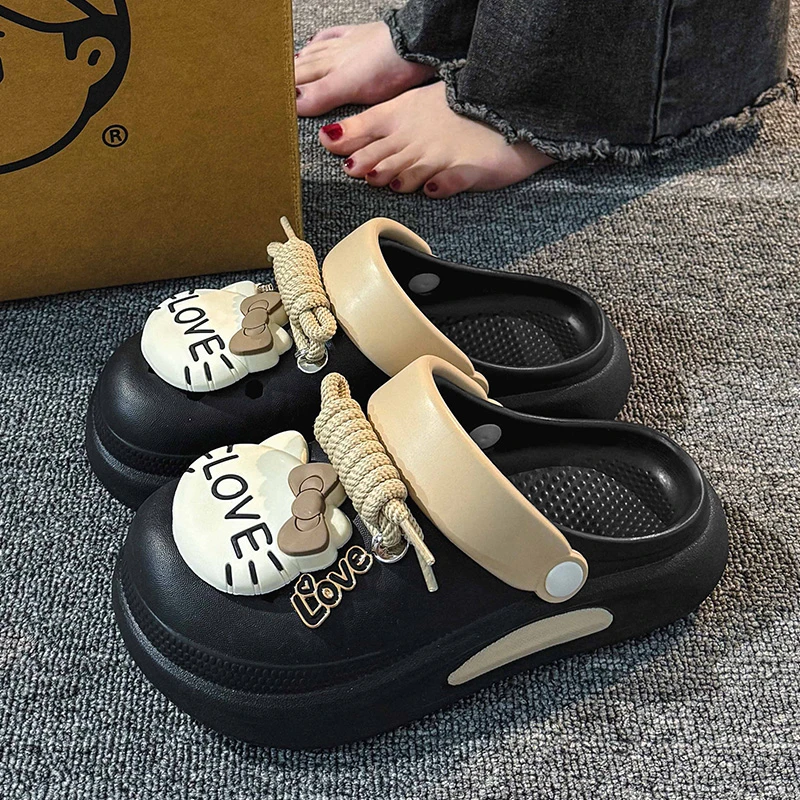 洞洞鞋女士2025夏季新款爆款女鞋eva厚底踩屎感不臭脚防滑拖鞋女