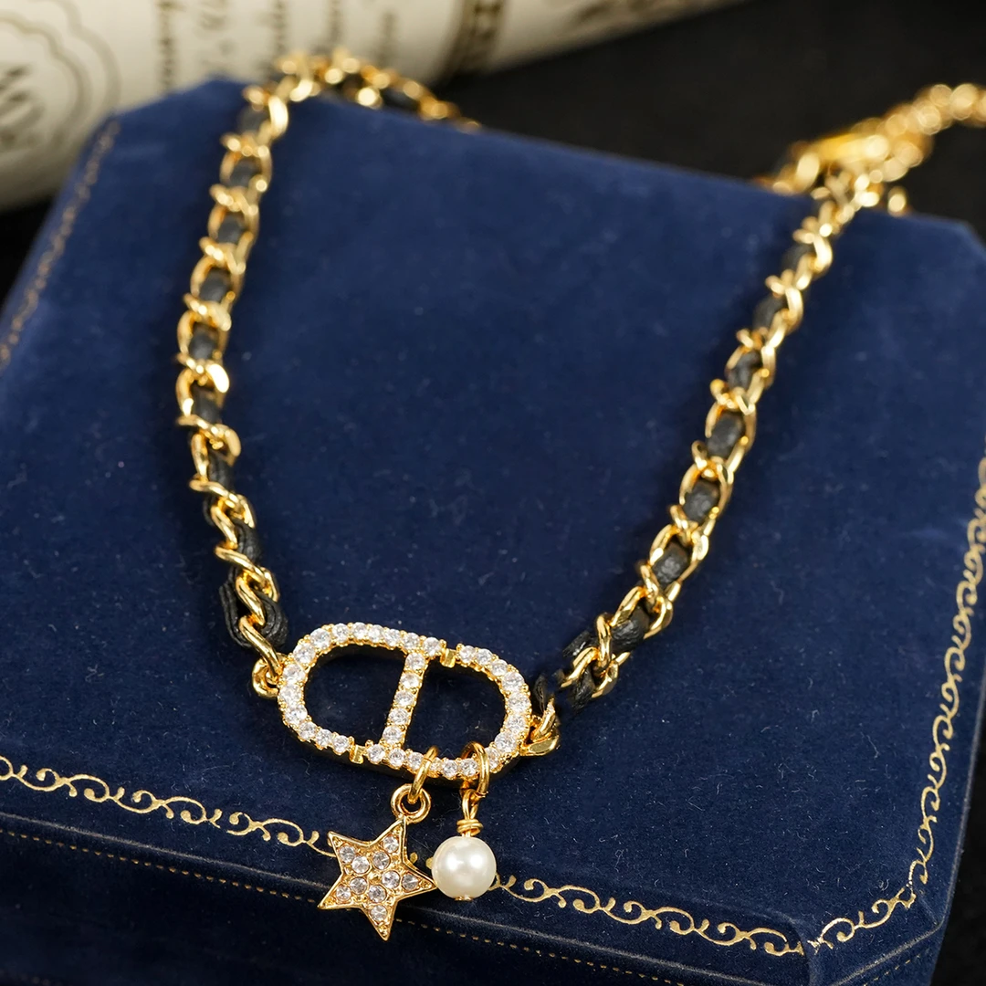 铜合金项链  【3308】LeLe项链 cd 皮穿链choker（主链+延长：34+5cm）