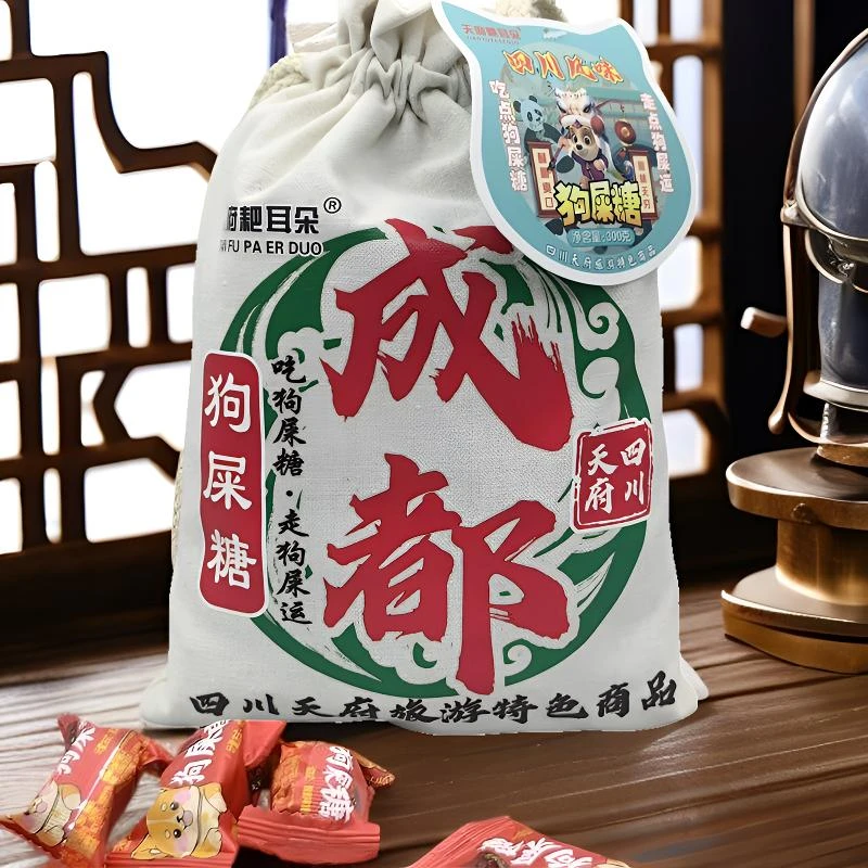 天府耙耳朵狗屎糖四川成都特产花生酥搞怪趣味零食幸运糖果温师傅