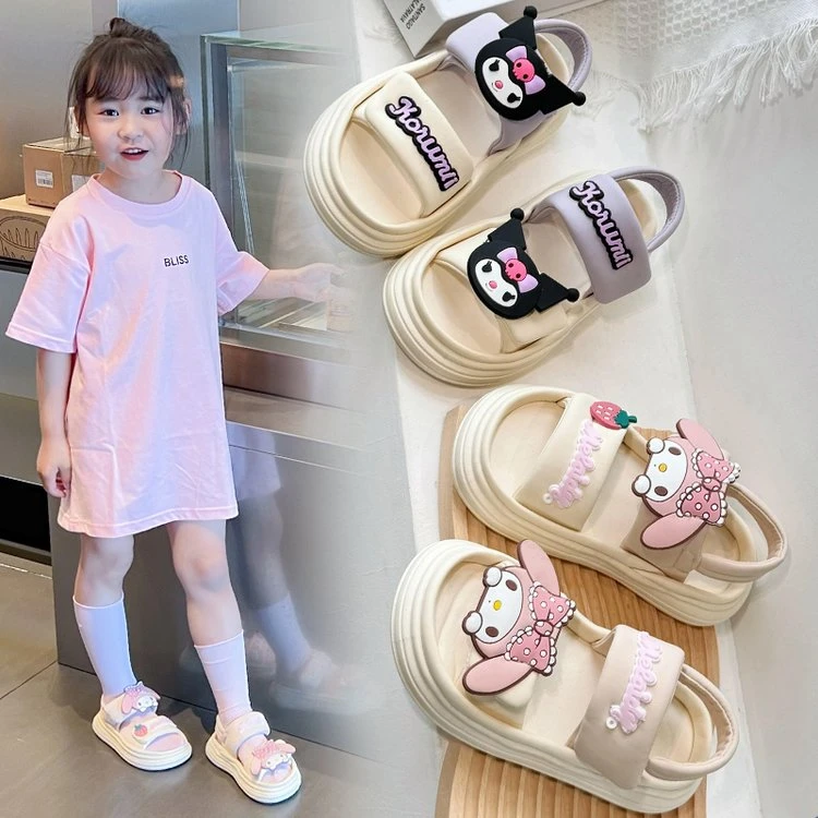 2025年夏季新款库洛米凉鞋儿童女童运动时尚休闲百搭宝宝软底厚底