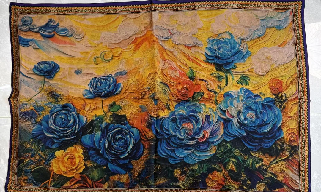 香云纱枕套-穹光蓝焰 54*78cm 042