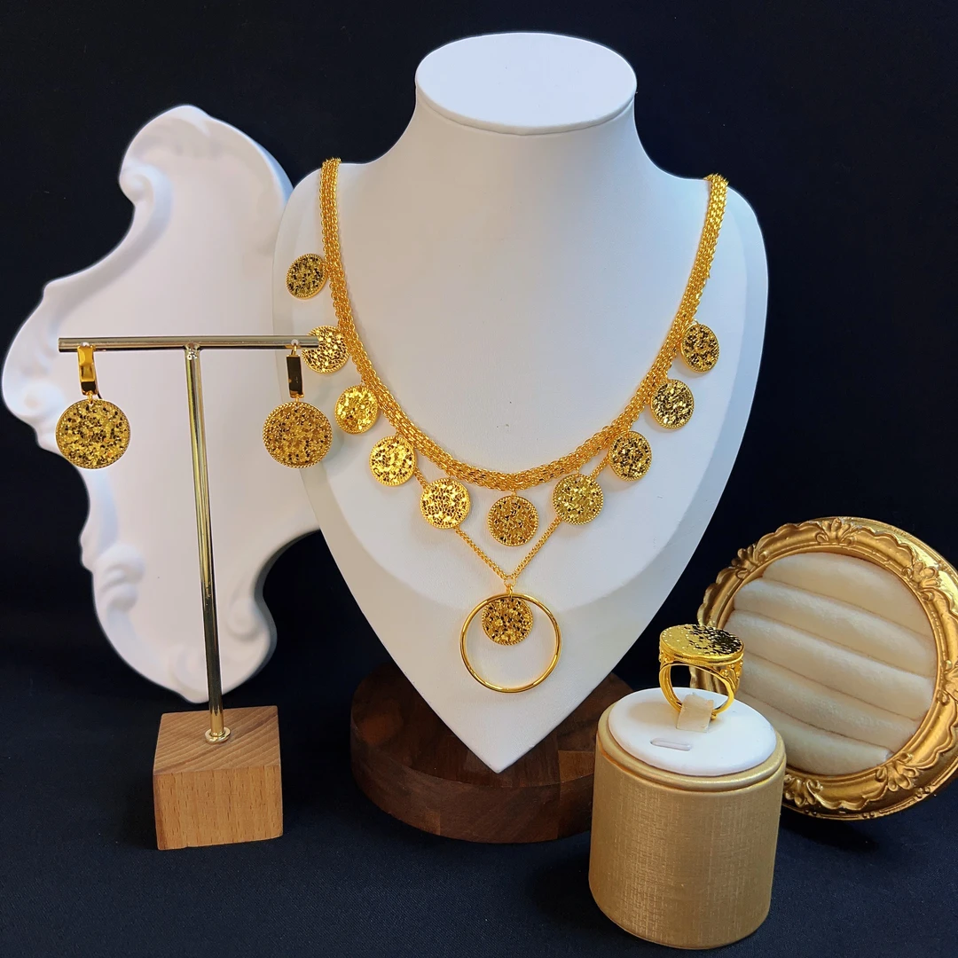 铜合金项链 哈尼西牧时尚高端项链三件套#0009314