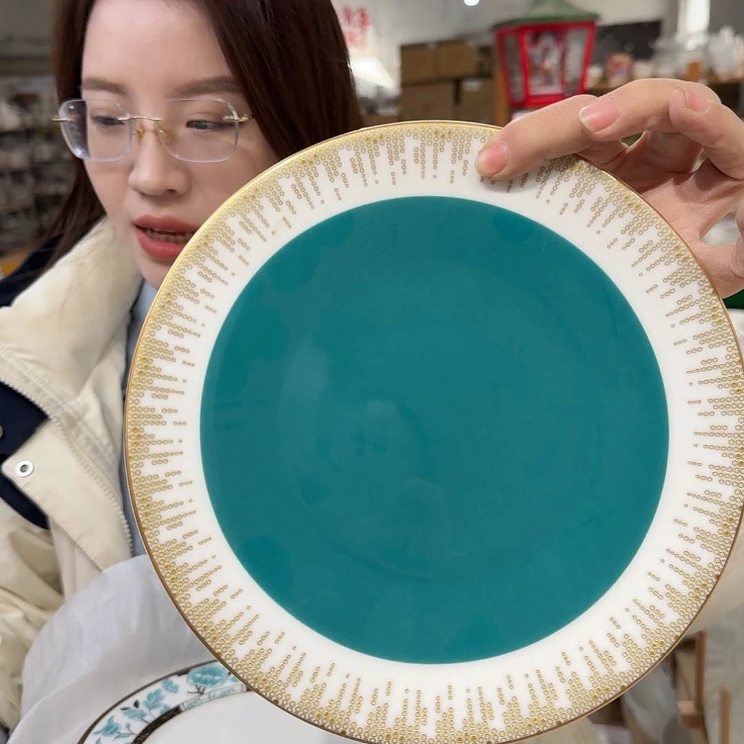 瓷高骨瓷8英寸盘20cm一个外贸骨瓷