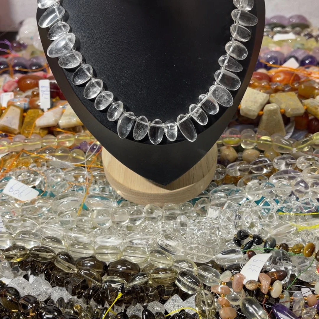 珠宝半成品紫晶银S925镶嵌白水晶项链