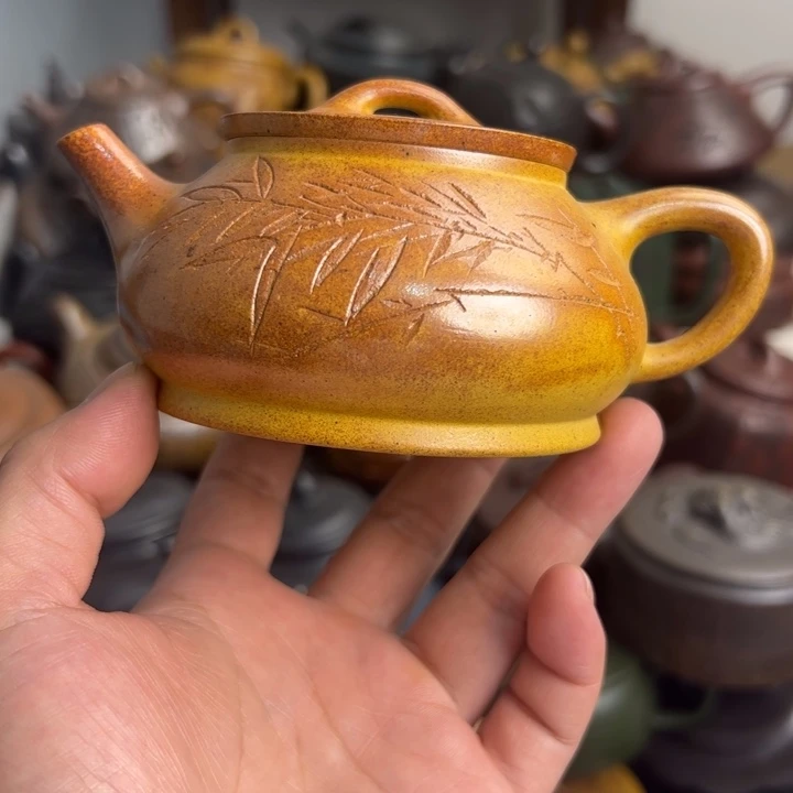 茶壶紫砂紫砂壶微瑕疵底部花泥