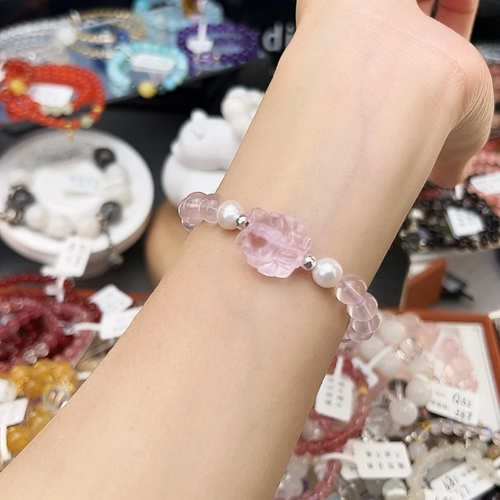 水晶手链银S925镶嵌星光粉