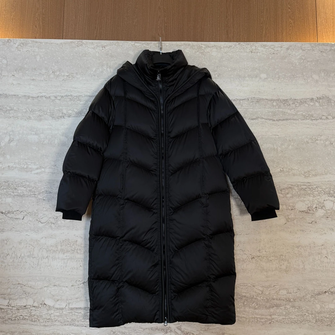 TANTAN 中长款时尚设计师款加厚连帽羽绒服3891