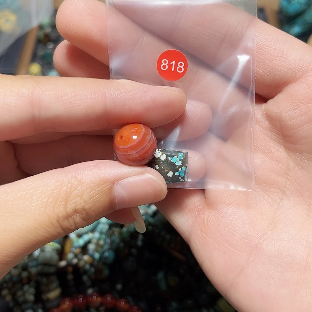美***՞未镶嵌圆珠桶珠老型手串！！玛瑙/玉髓