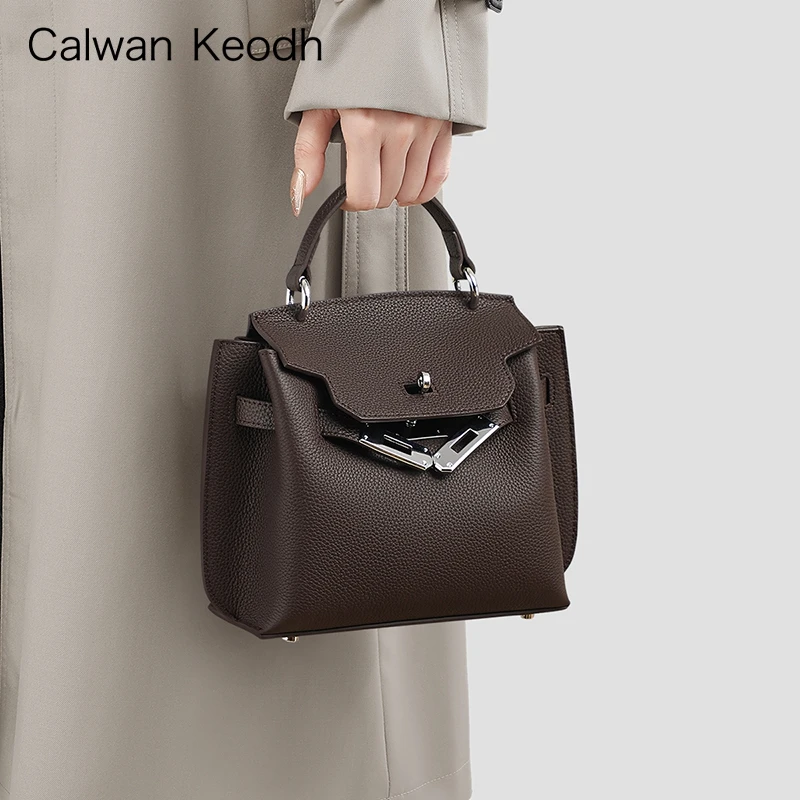 Calwan Keodh真皮包包女包休闲高级感手提包生日礼物送女友送老婆