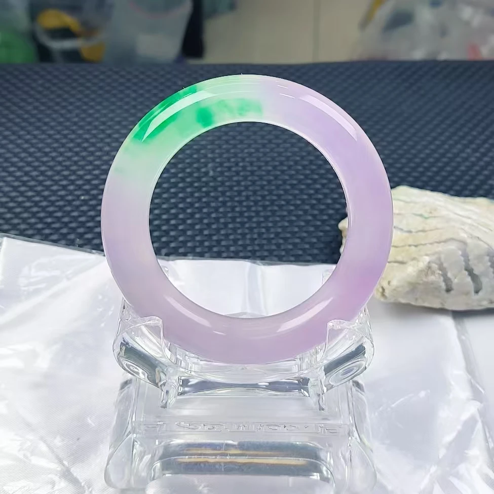 （聚宝严选）紫绿色粗圆条精致精美百搭气质时尚奇石