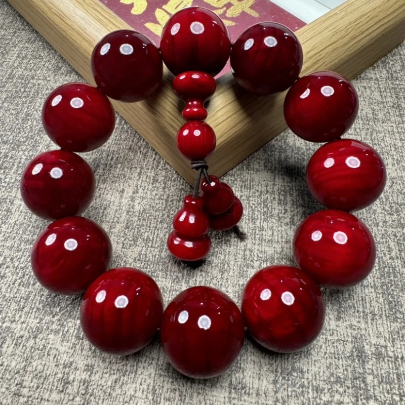 琥珀木1003木质2.0三通葫芦款手串