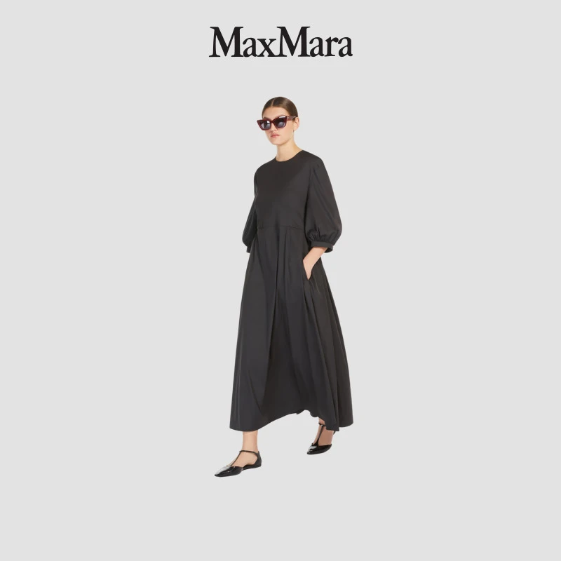 MaxMara 2025早春新品女装长款圆领连衣裙9221045106