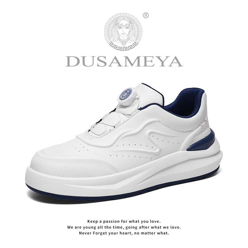 DUSAMEYA/杜莎米娅春夏新款透气休闲打孔轻奢时尚百搭纽扣潮流鞋