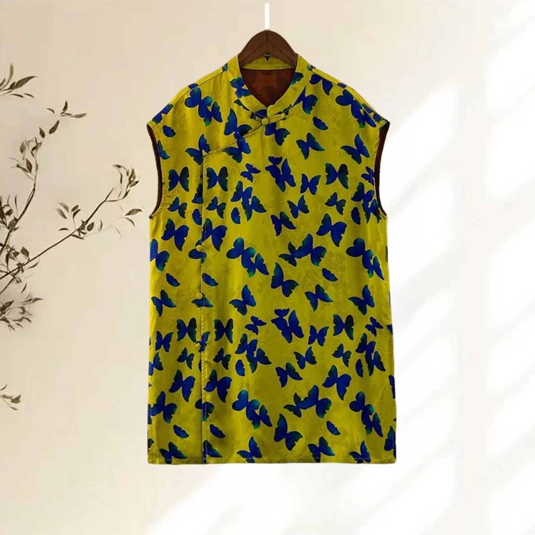 夏季新中式国风香云纱上衣女斜襟复古百搭时尚中长款旗袍连衣裙