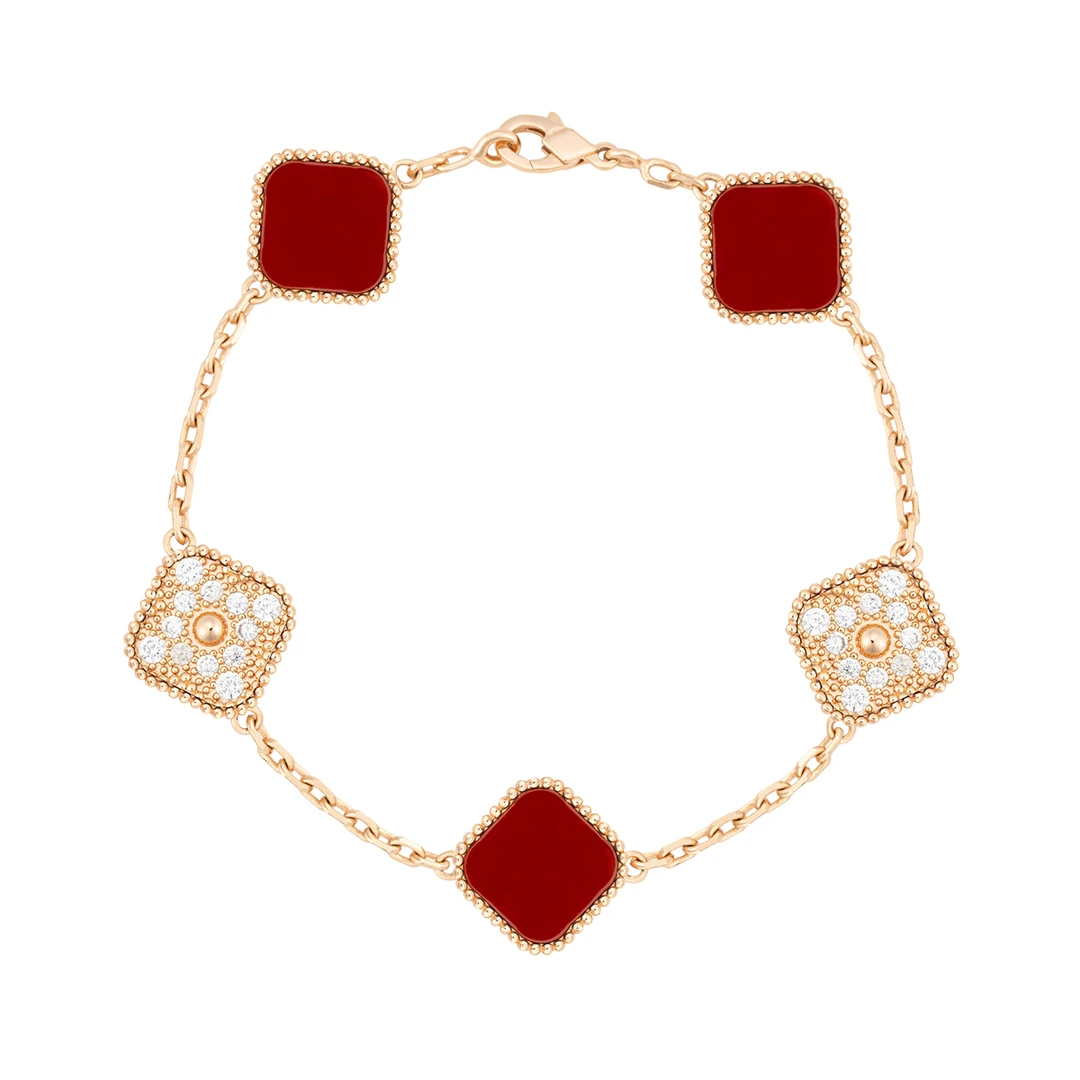 合金手链 五花手链幸运草lucky系列轻奢气质时尚百搭经典简约