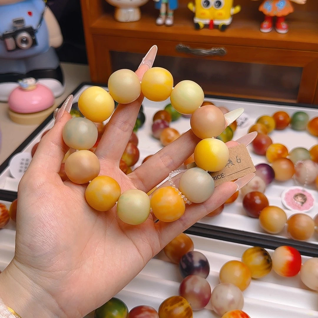 手串菩提根/象牙果卡21干磨苹果微微瑕