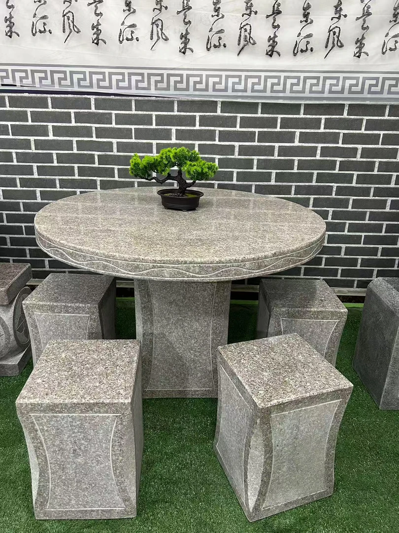 【县/市/区物流站自提】天然花岗岩石桌石凳户外庭院别墅家用新中式
