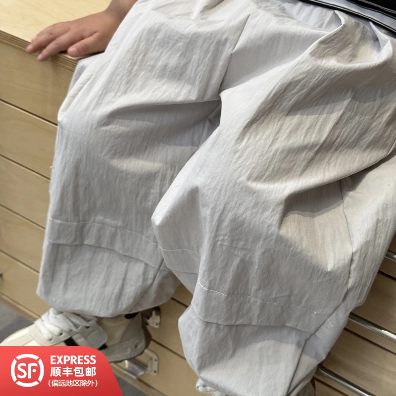 253029儿童春秋款洋气潮流百搭纯色宽松休闲长裤