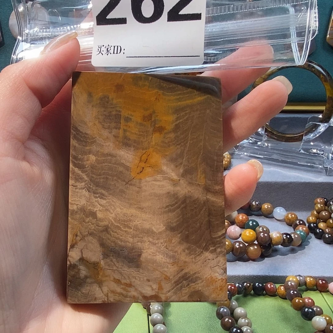 未镶嵌天然北票树化玉方牌硅化玉
