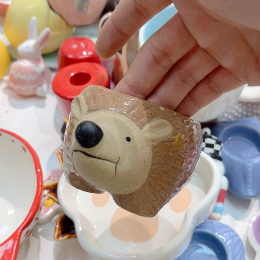 瓷片刺猬花盆陶瓷陶瓷