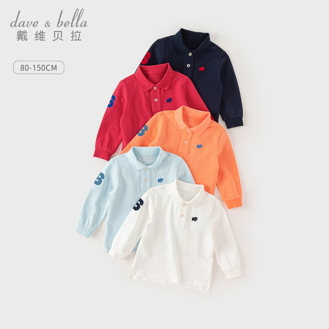 【商场同款】戴维贝拉儿童POLO衫2025秋装新款男童T恤上衣