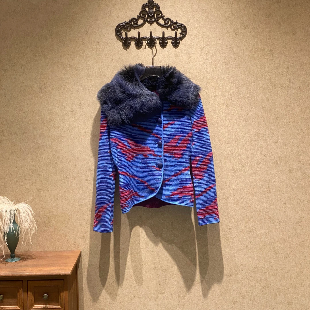未使用 Emporio Armani/安普里奥·阿玛尼 毛领外套/40码/35412