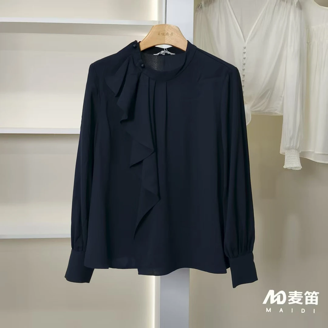 【麦笛·品牌新款】5082671 春季简约设计感长袖衬衫上衣女装折扣