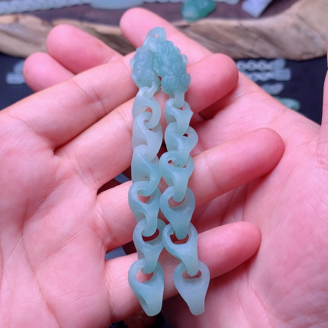 定制翡翠未镶嵌青**水手链