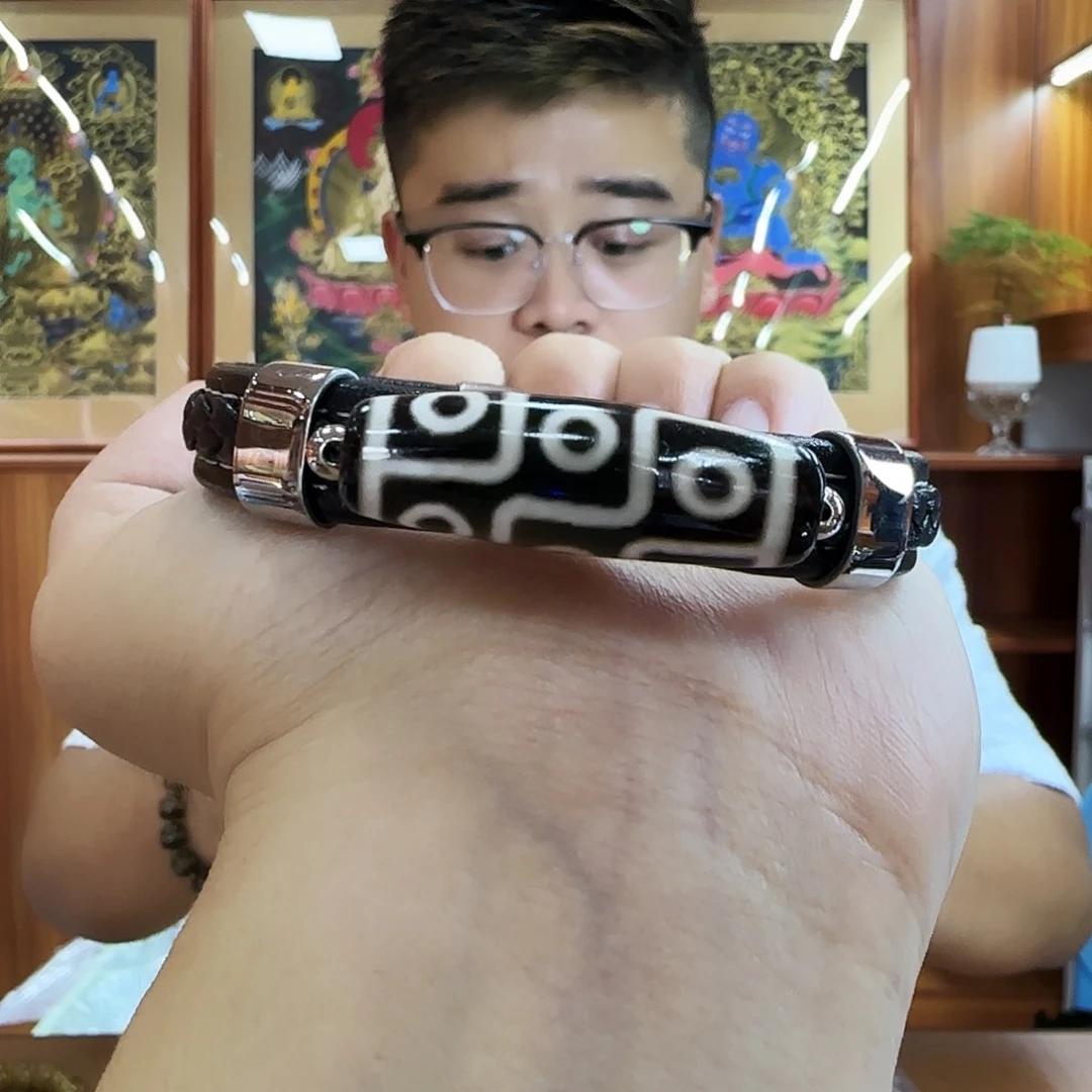 玛瑙/玉髓佩饰未镶嵌P158九眼手串单圈