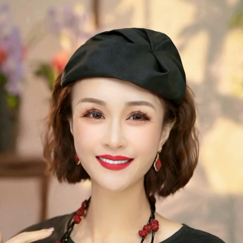 香云纱发箍重磅真丝桑蚕丝宽边发箍帽气质百搭优雅遮白发1162