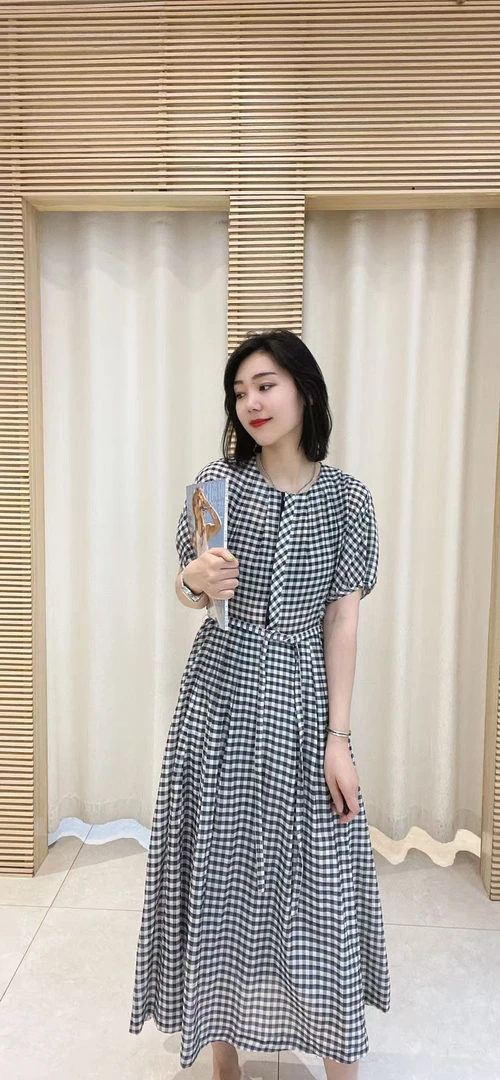 宝蓝知遇收腰衬衫裙