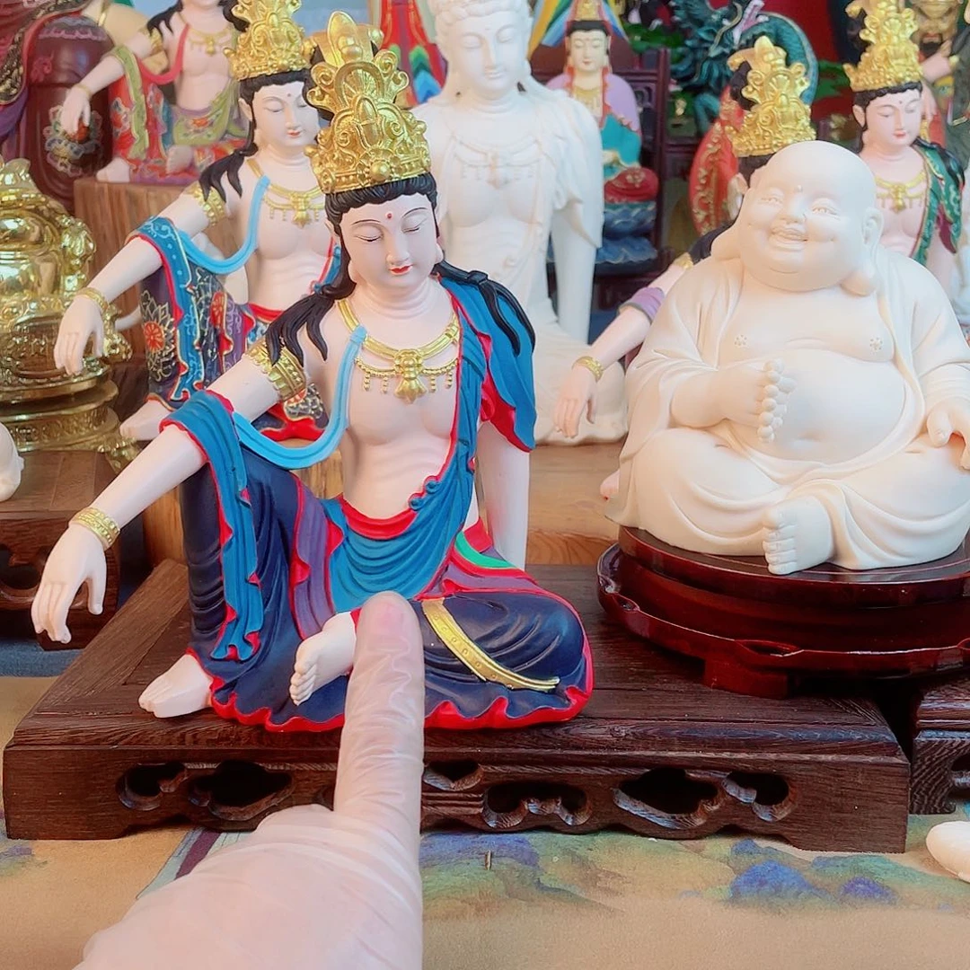 用***2石材自在观音摆件