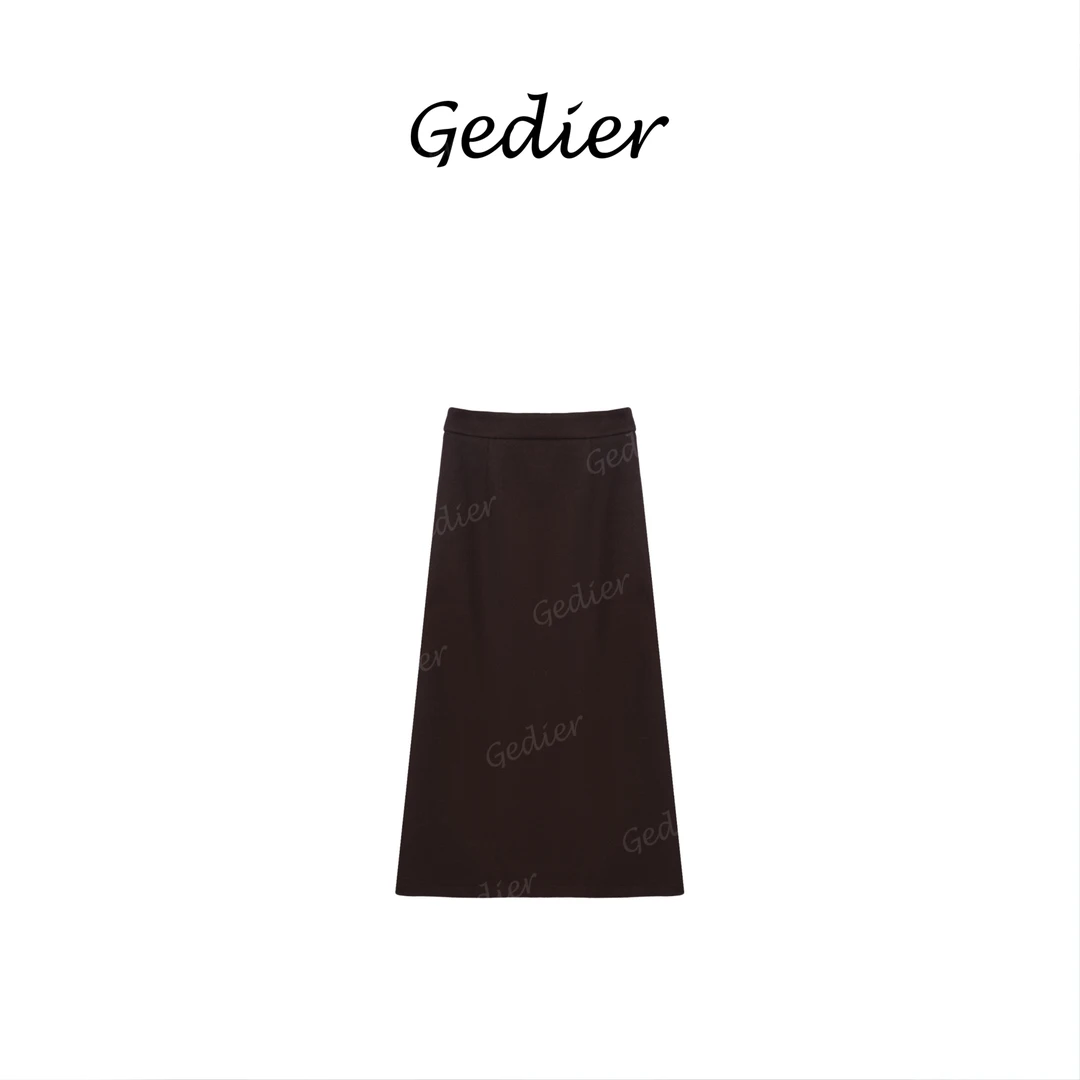 【歌蒂尔Gedier】 女士冬季百搭神器咖色高腰半身裙 EGF50262Y