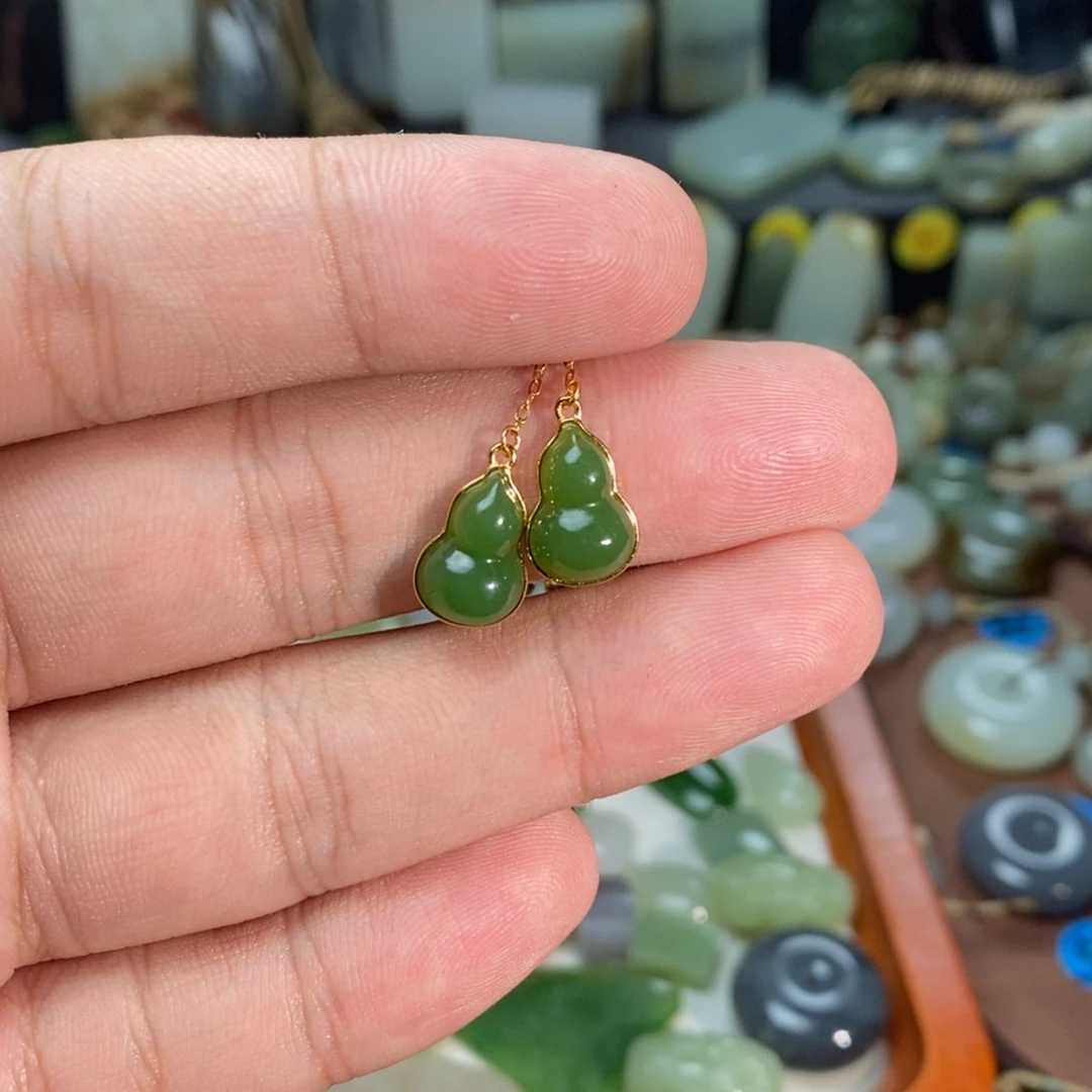 和田玉银S925镶嵌吊坠(不含链)