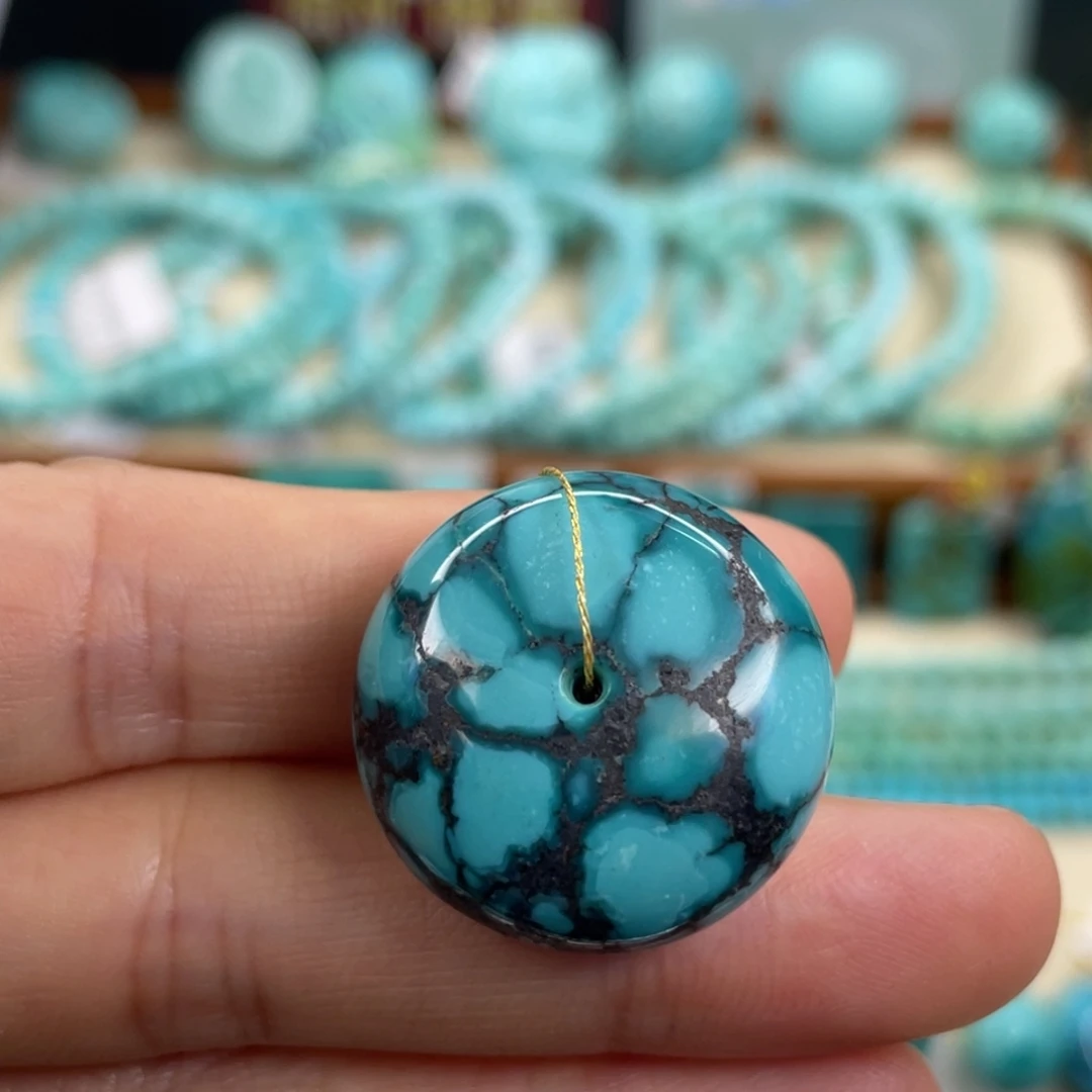 绿松石银S925镶嵌颈饰