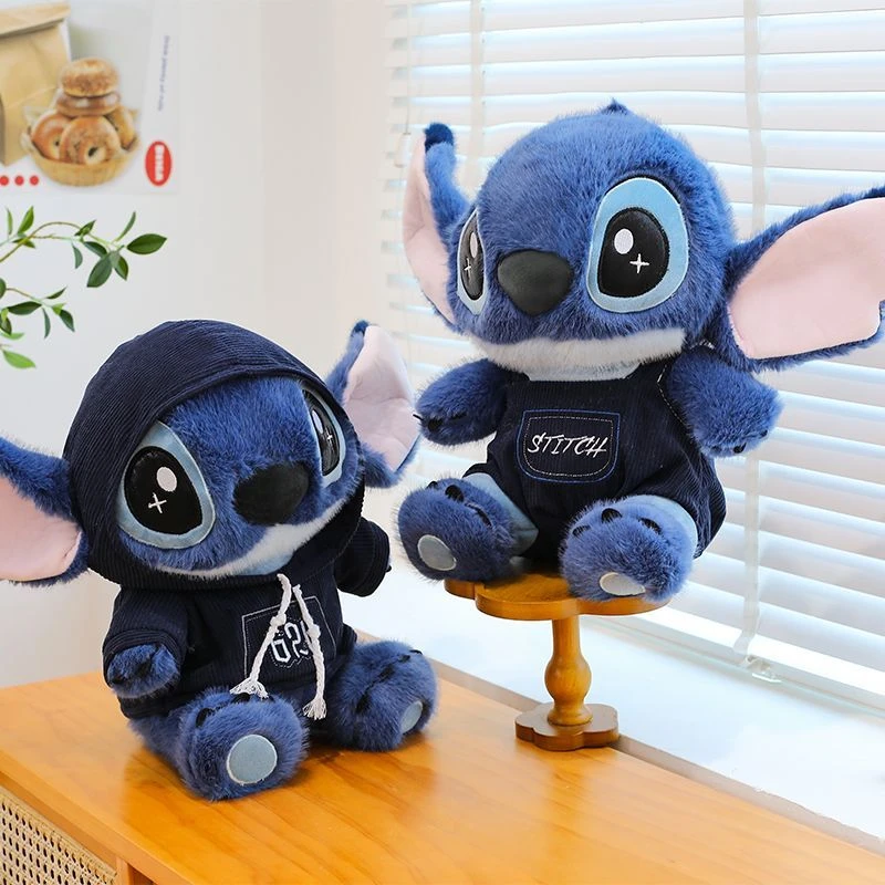 新款史迪奇坐姿公仔背带裤卫衣款星际宝贝毛绒玩具史迪仔玩偶礼物