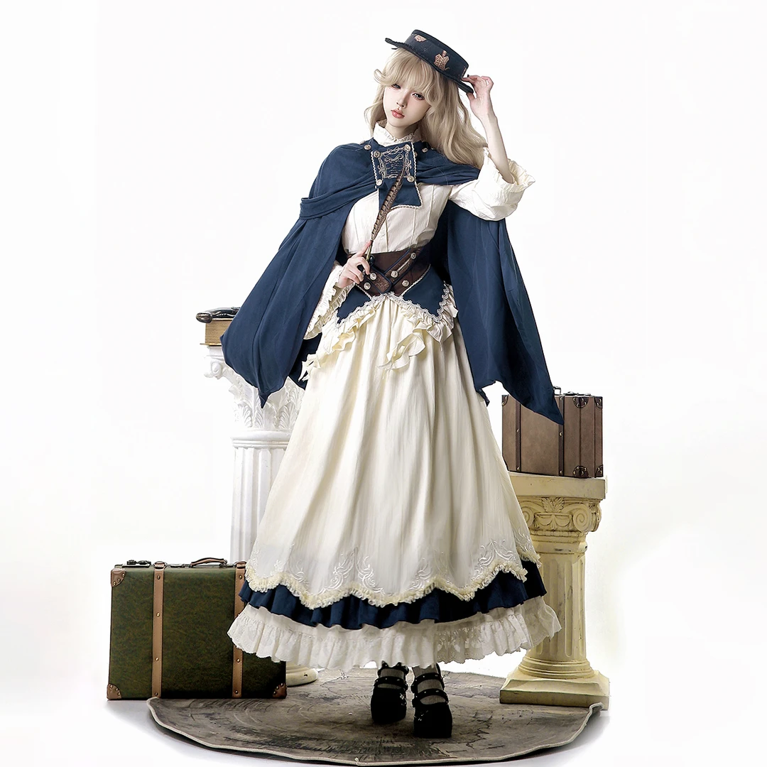 锦慕Lolita洋装晨雾海岸cla系洛丽塔优雅复古斗篷衬衣sk半裙套装