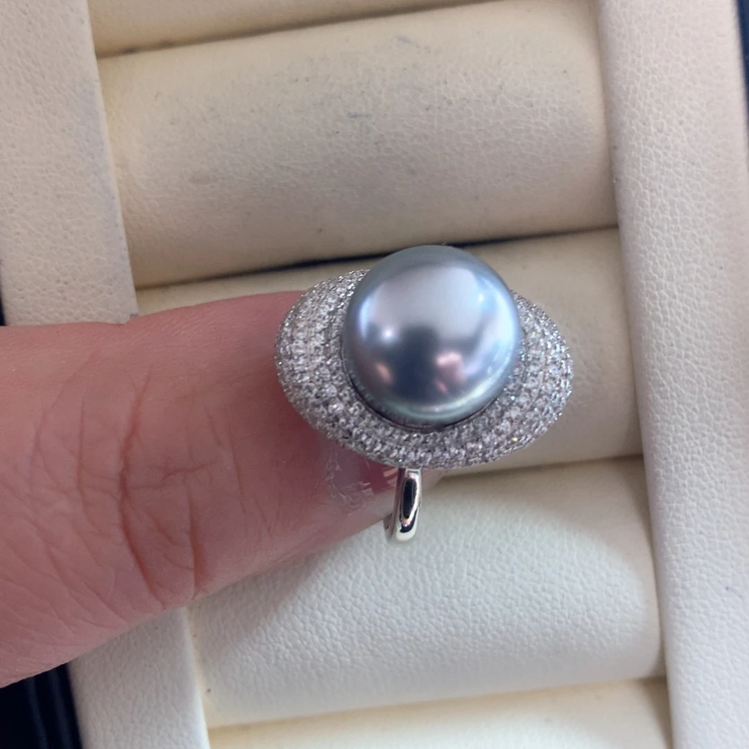 海水珍珠戒指银S925镶嵌