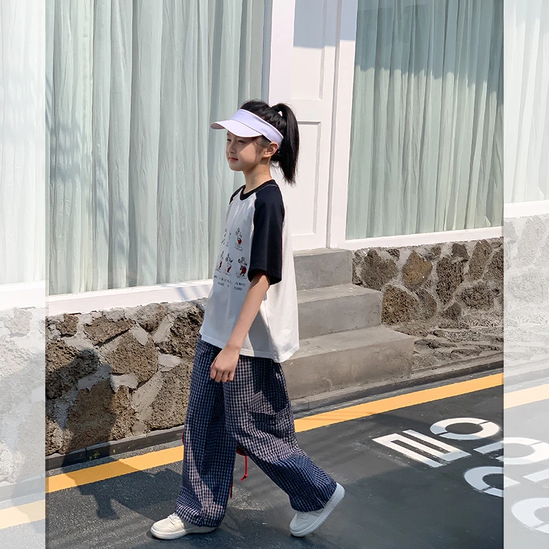 【奇奇衣】西西家女童2025夏季新款卡通短袖T恤儿童蕾丝上衣JX415