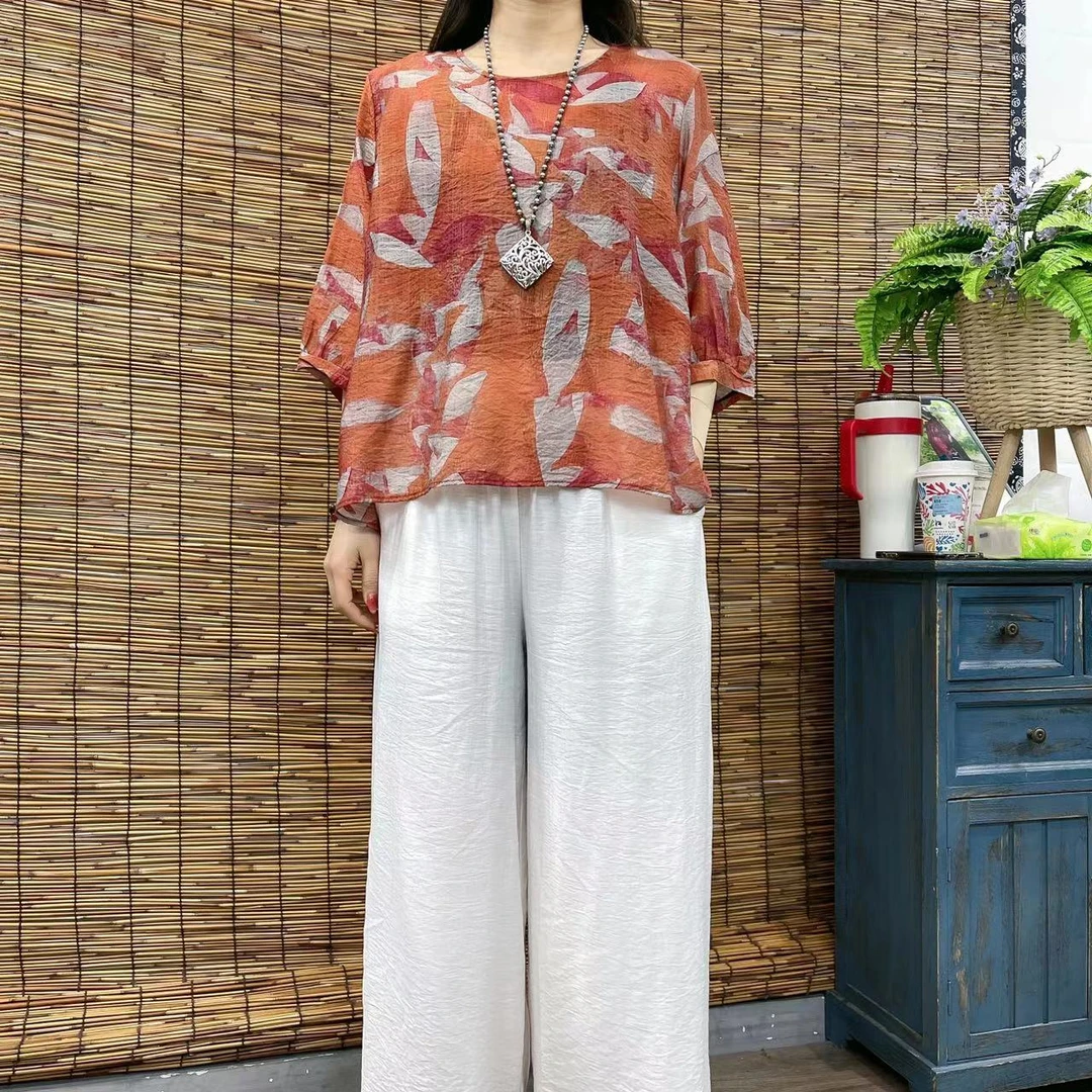 10083春夏新款宽松显瘦优雅气质T恤小衫