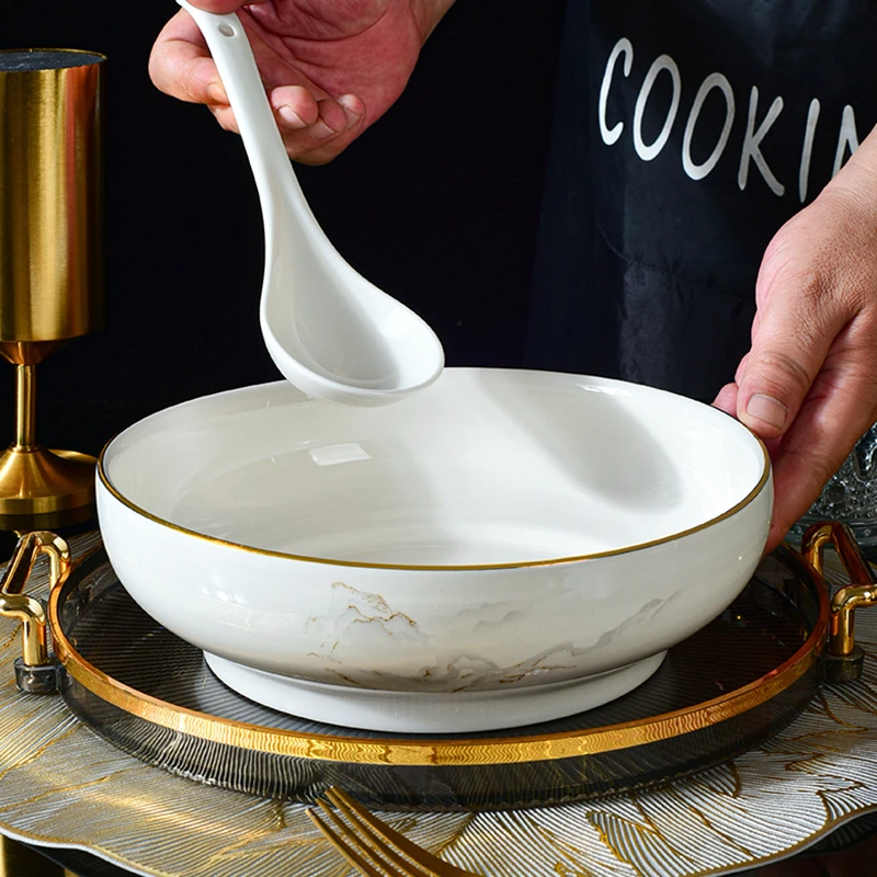 【1只装+汤勺】电光金山水陶瓷汤碗酸菜鱼大盆碗2025新款水煮鱼