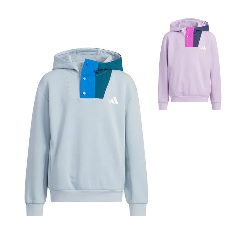 adidas/阿迪达斯秋三叶草中大童双面针织圆领连帽运动卫衣KC0208