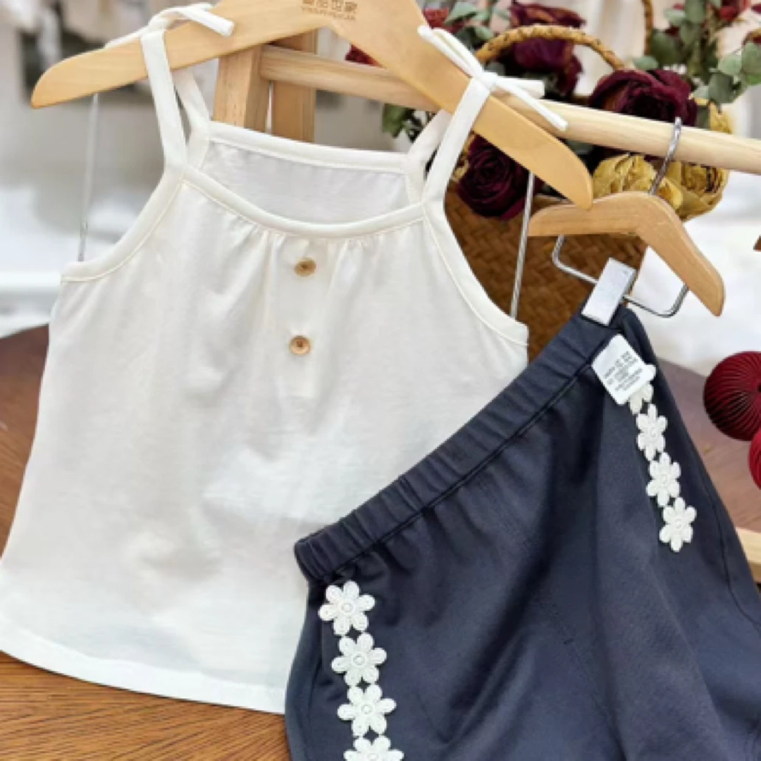 娃丽比-25夏-婴幼儿纯棉吊带套装吊带外出服