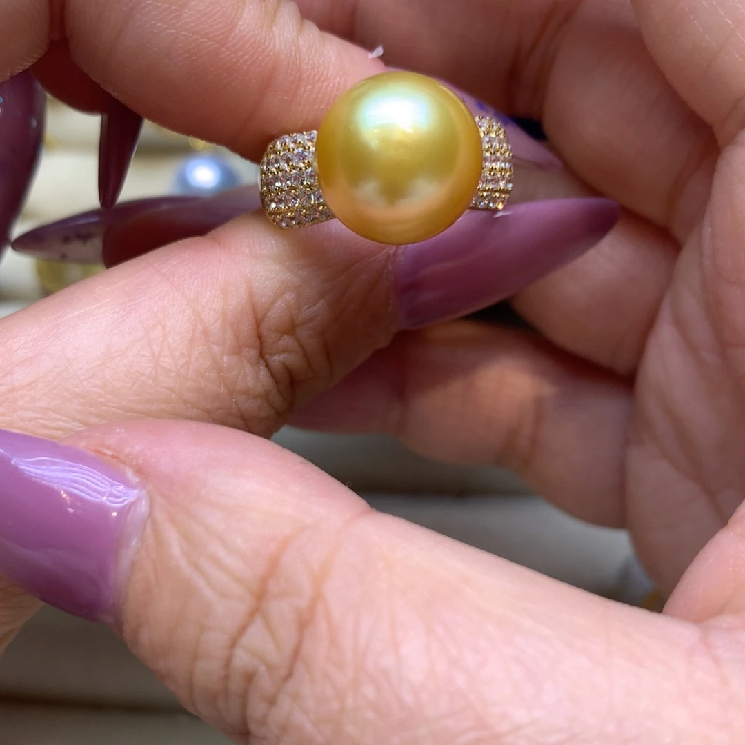 银S925镶嵌戒指海水珍珠