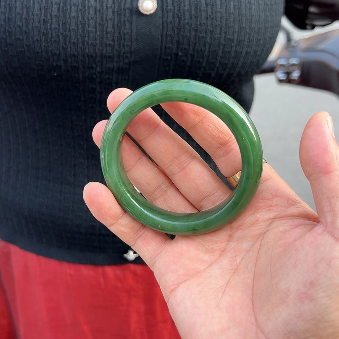 和田玉（碧玉）手镯未镶嵌老坑种碧玉北极玉精品